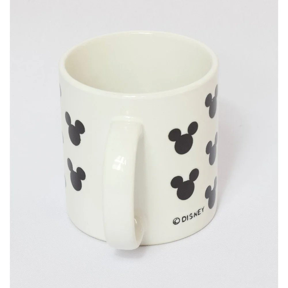 Disney White Black Mickey Mouse Silhouette Logo Icon Head‎ & Ears Coffee Mug Cup